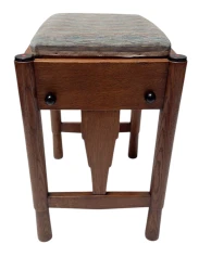 Art Deco Amsterdamse School Stool with Adjustable Seat, 1920s